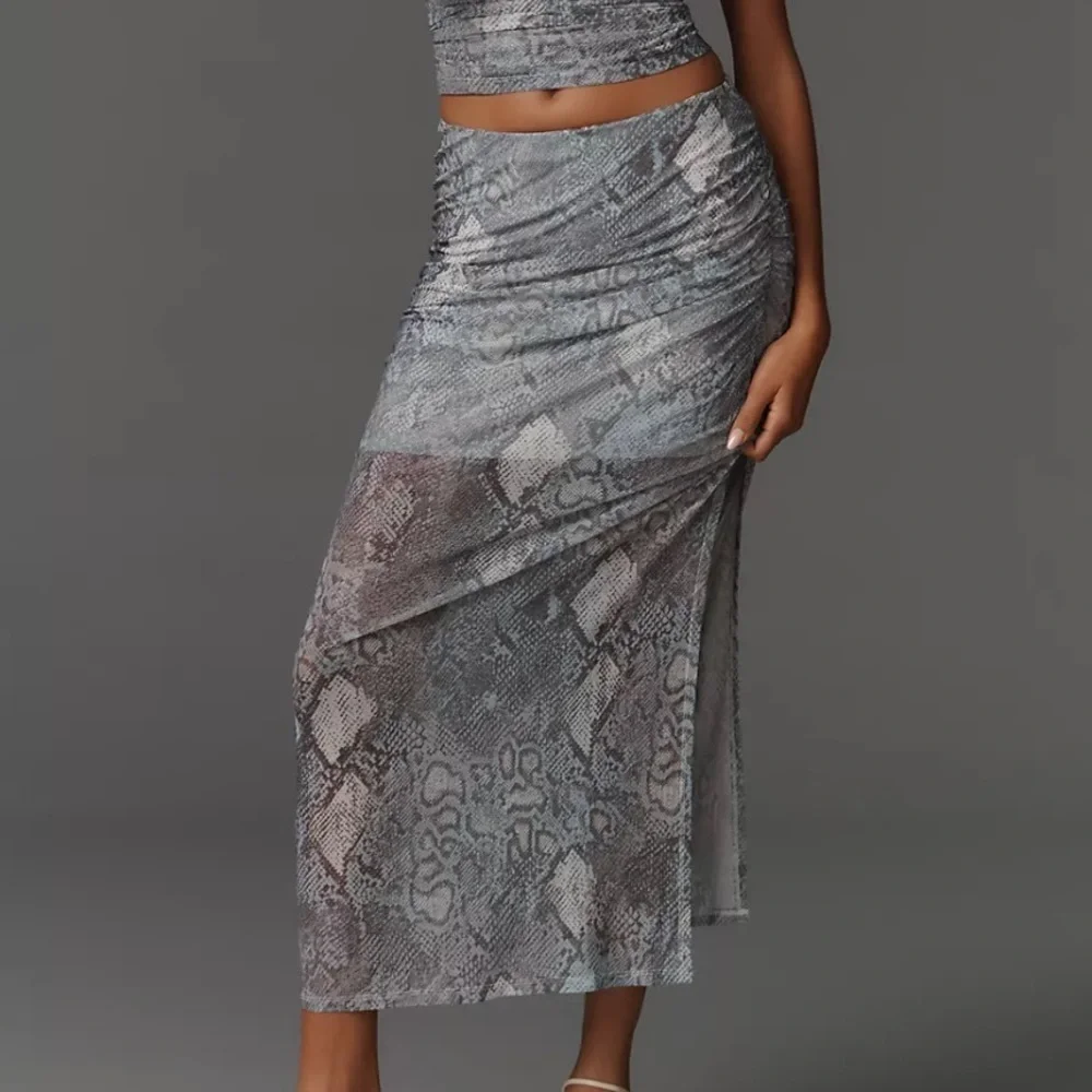 Anthropologie Maeve Aleda Mesh Ruched Maxi Skirt